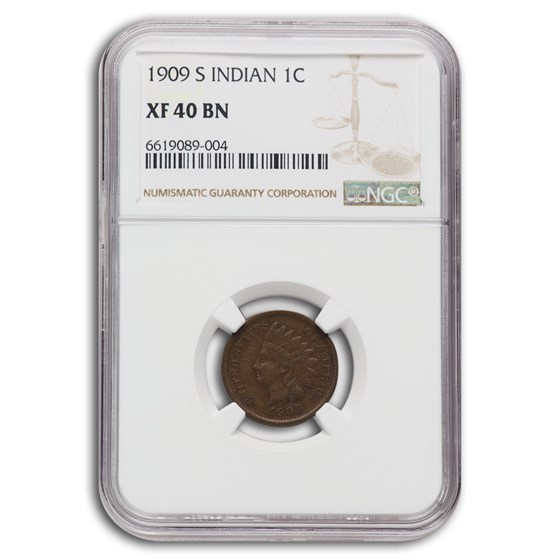 1909-S Indian Head Cent XF-40 NGC (Brown) 1909-S Indian Head Cent XF-40 NGC (Brown)